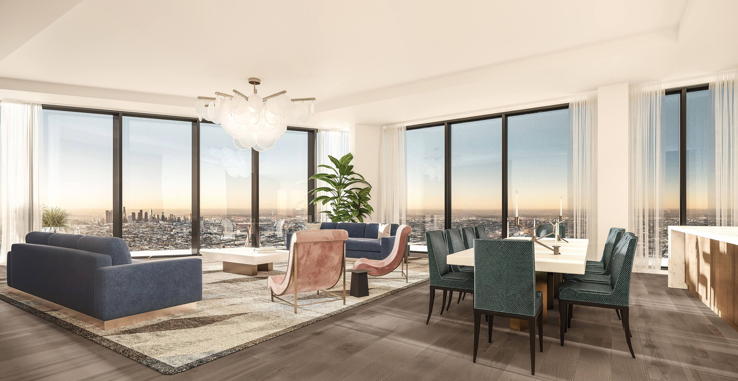 Rendering of Pendry Residences Living / Dining